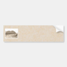 Cliffs in sepia colour. On beige background. Bumper Stickers