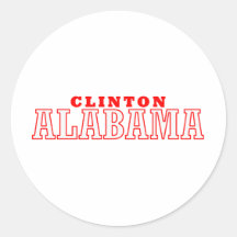 Clinton, Alabama City Design Round Stickers