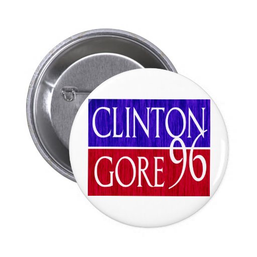 Clinton Gore 96 Distressed Design Button