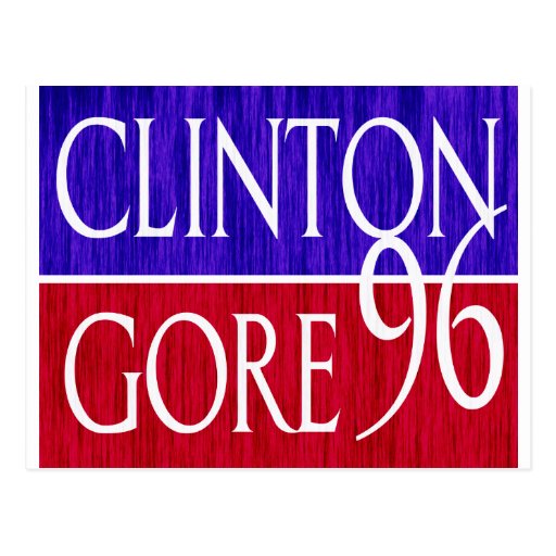 Clinton Gore 96 Distressed Design Post Card
