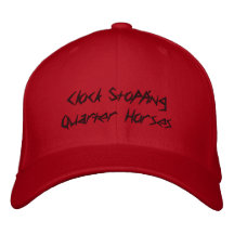 Clock Stopping Quarter Horses Embroidered Hats