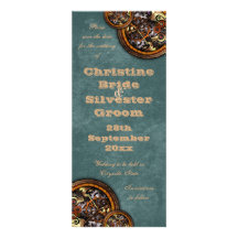 Clockwork and Leather, 4x9.25 save the date Announcements