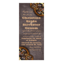Clockwork and Leather, 4x9.25 wedding Personalized Announcements
