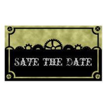 Clockwork Silhouette, save the date mini cards Business Cards