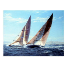 Close run race postcard