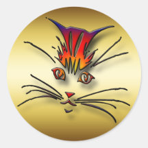 CLOSE-UP KITTY CAT FACE STICKERS