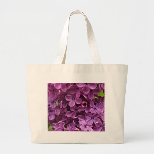 close up of dark purple lilac canvas bag