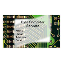 Closeup of Motherboard - Computer Services Business Card Templates