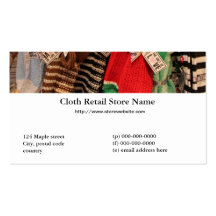 cloth retail store business card