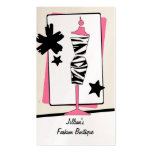 Clothing Store Boutique - Zebra Print Dress Form Business Card