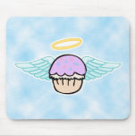 cloud background, cupcake angel no text mouse mats