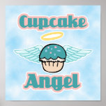 cloud background, cupcake angel print