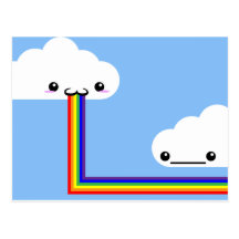 Cloud Puking Rainbow Card Post Cards