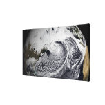 Cloud simulation of a single day 2 stretched canvas print