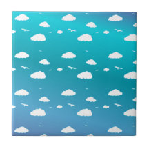 Clouds and Birds Ceramic Tile