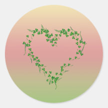 Clovers - Heart Round Stickers