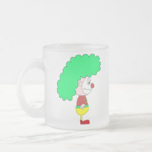 Clown Cartoon. Yellow, red and green. Mugs