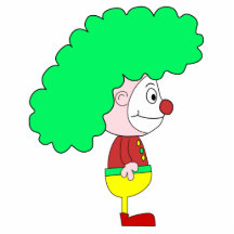 Clown Cartoon. Yellow, red and green. Photo Cut Out