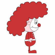 Clown in Red and White. Cartoon. Photo Cutout