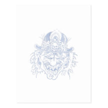 Clown light blue style post cards