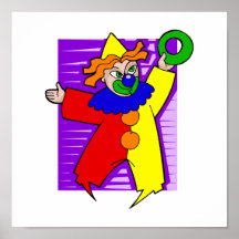 Clown with giant ring poster