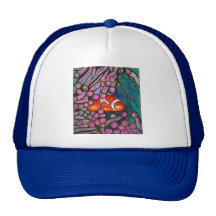Clownfish Sea Anemone "Stained Glass" design! Hat