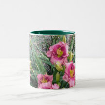 Clump of Pink Daylilies Mugs
