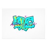 CMYK graffit LOVE word design Personalised Invites