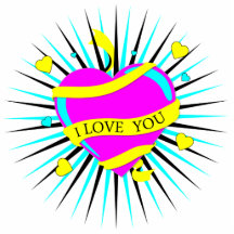 CMYK I love you burst heart design Photo Cut Out