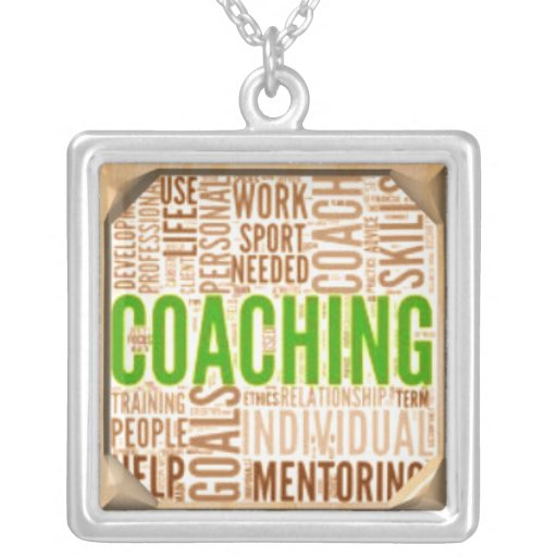Coaching Framed Square Necklace - Brown Theme