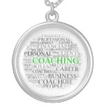 Coaching Round Necklace - Green Coaching letters
