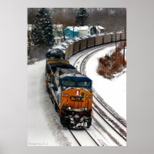 Coal Train in Winter Posters