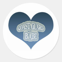 Coast Guard Babe Round Sticker