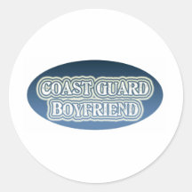 Coast Guard Boyfriend Round Stickers