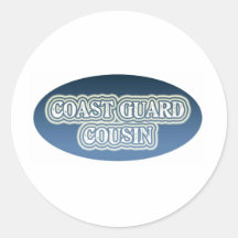 Coast Guard Cousin Round Sticker