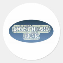 Coast Guard Hunk Round Sticker