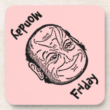 Coaster Fun Optical Illusion Morph Man Friday Mon