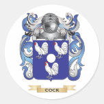 Cock Coat of Arms Round Sticker