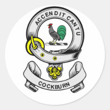 COCKBURN Coat of Arms Round Sticker