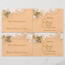 Cocktail buffet wedding menu template full color flyer