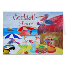 Cocktail Hour Beach Party greeting card