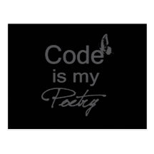 Code is my Poetry with butterfly Post Cards