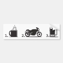 coffee, 2wheels, & beer - bumper sticker