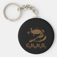 Coffee C8H10N4O2 Key Chain