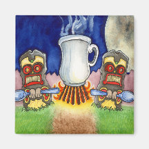 Coffee Java Tiki Refrigerator Magnet
