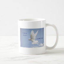 coffee mug with sentimental quote of love and peac