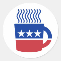 Coffee Party Logo Liberal Democrat Round Sticker