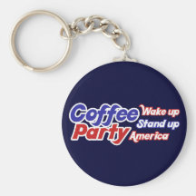 Coffee Party USA Wake up Stand Up Keychain