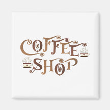 Coffee Shop Refrigerator Magnets