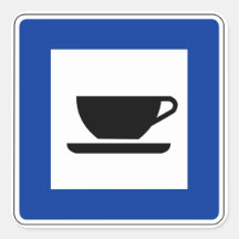 Coffee Traffic Sign Square Sticker